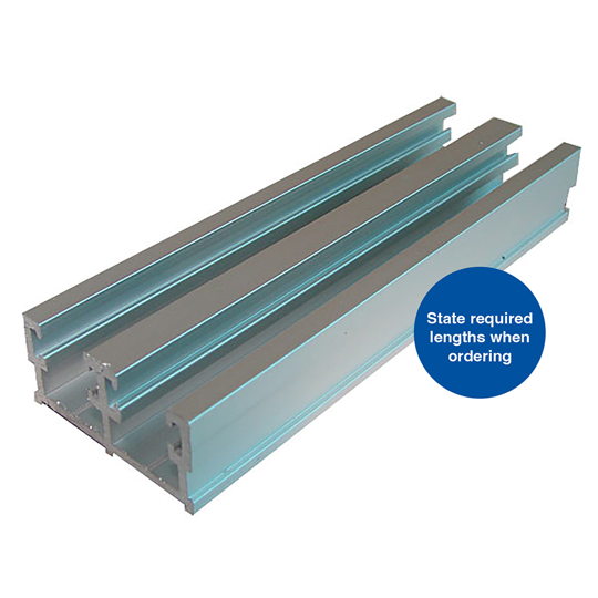 ALUM SLIDING TRACK - DOUBLE TOP (PER M)