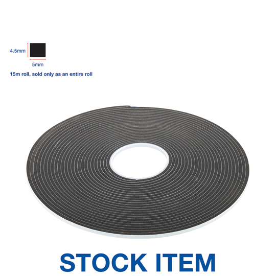 FOAM GLAZING TAPE - 4.5MM x 5MM x 15M