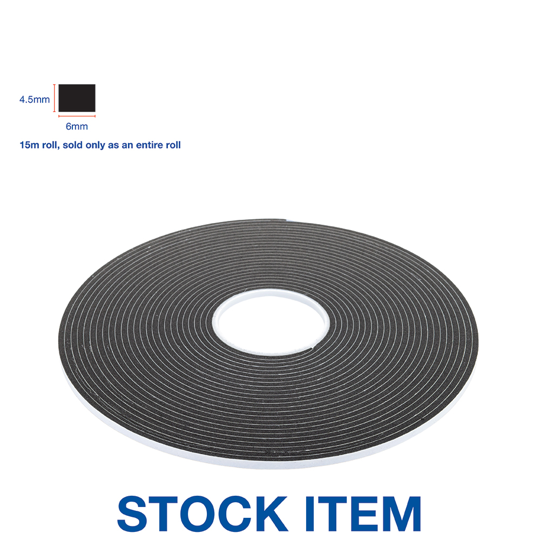 FOAM GLAZING TAPE - 4.5MM x 6MM x 15M