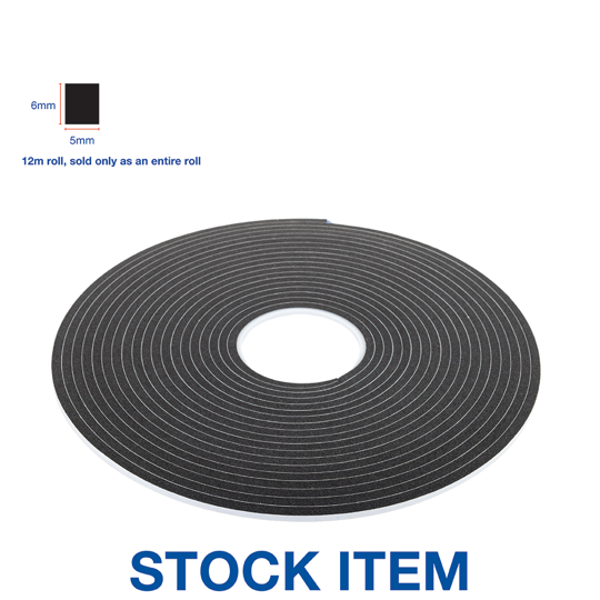 FOAM GLAZING TAPE - 6.0MM x 5MM x 12M