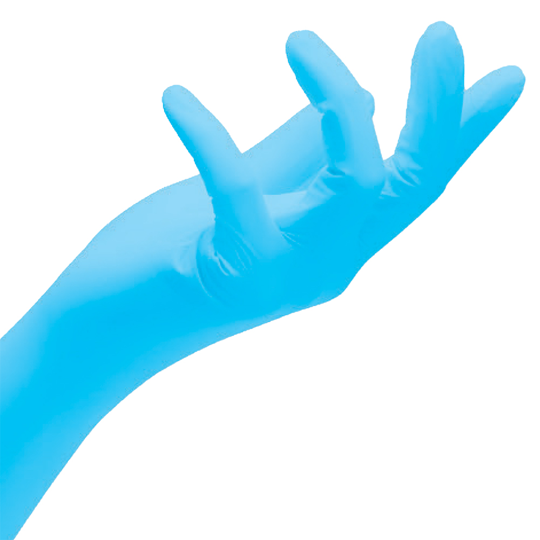 DISPOSABLE NITRILE GLOVES - LARGE (Blue)