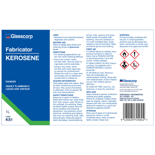 KEROSENE - 1 LITRE LABEL