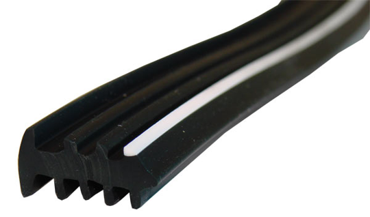 PVC BLACK WEDGE RUBBER - 5MM WHITE 150M