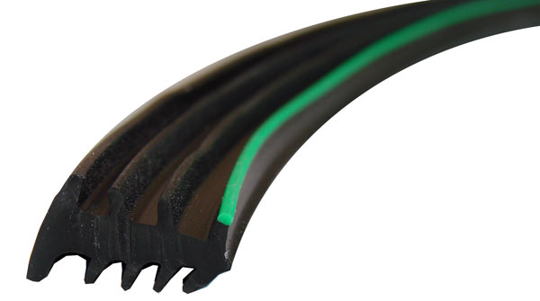 PVC BLACK WEDGE RUBBER 5.5MM GREEN-120M